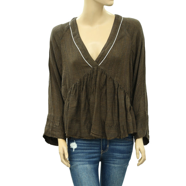 IRO Plaid Blouse Top S 36