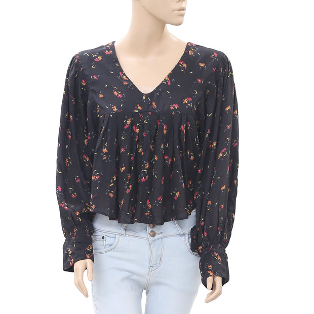 Free People 花卉印花衬衫上衣 S