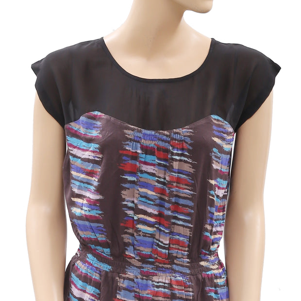 Ecote Urban Outfitters Smocked Printed Blouse Top M