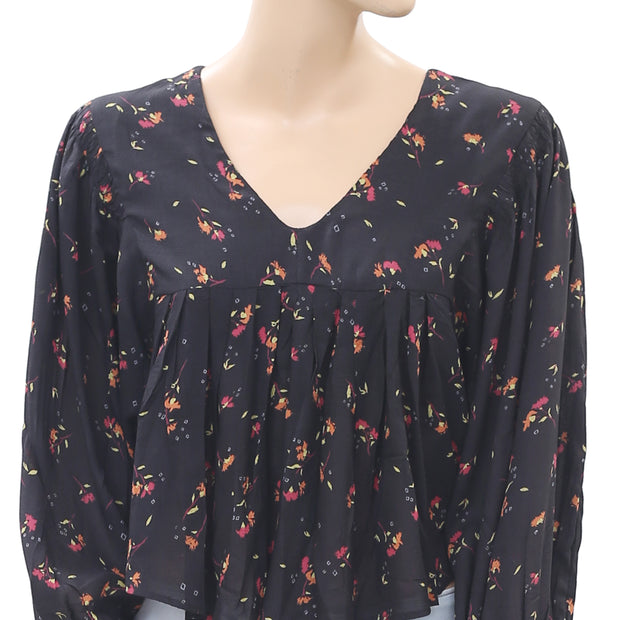 Free People 花卉印花衬衫上衣 S
