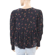 Free People 花卉印花衬衫上衣 S