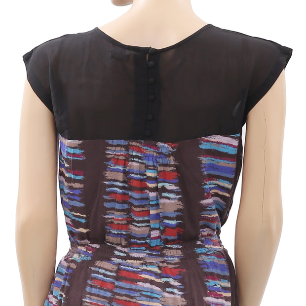 Ecote Urban Outfitters Smocked Printed Blouse Top M