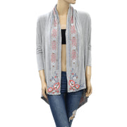 Caite Anthropologie Floral Embroidered Cardigan Top S