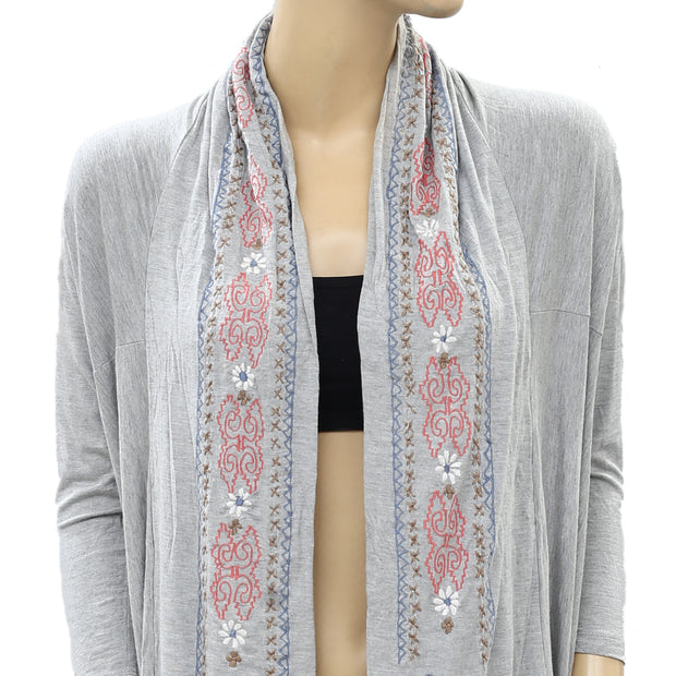 Caite Anthropologie Floral Embroidered Cardigan Top S