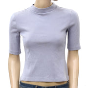 Maeve Anthropologie 小高领罗纹短款衬衫上衣
