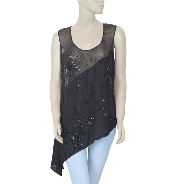 High Use Sequin Embellished Tunic Top S