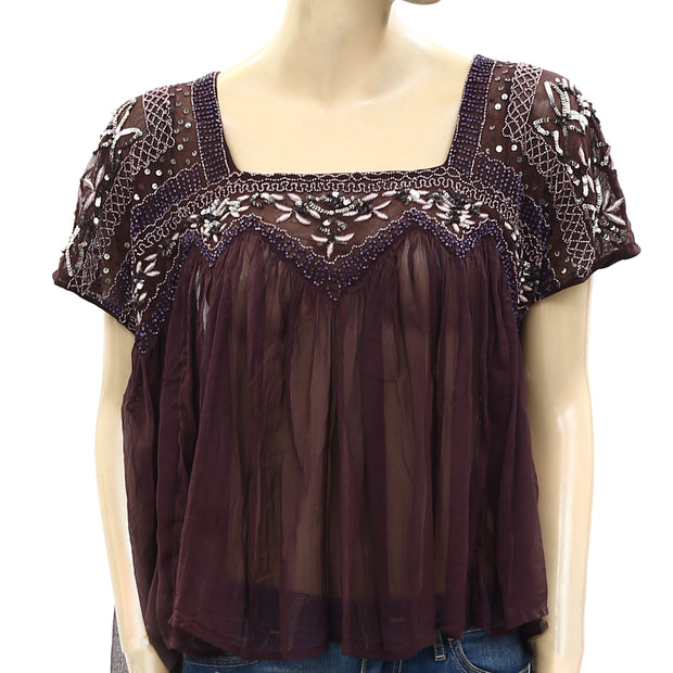 Free People Sunny Days Ahead Blouse Top XS