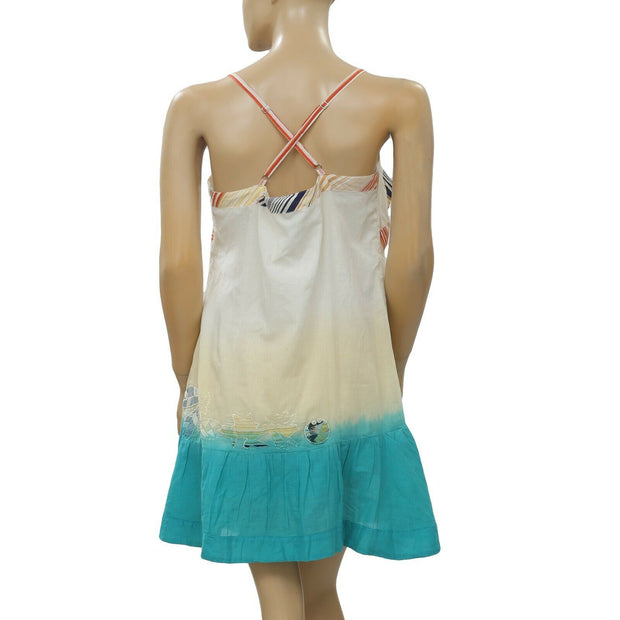 Miss Sidecar Dip Dye Embroidered Mini Dress M