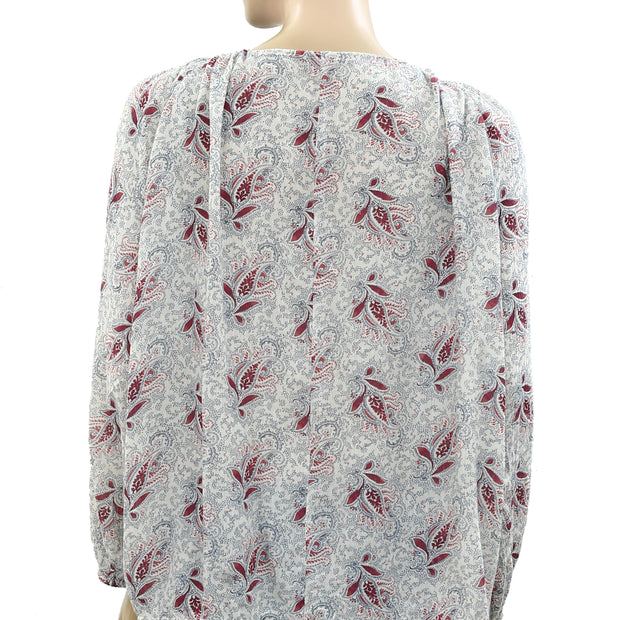 Denim & Supply Ralph Lauren Paisley Printed Peasant Blouse Top