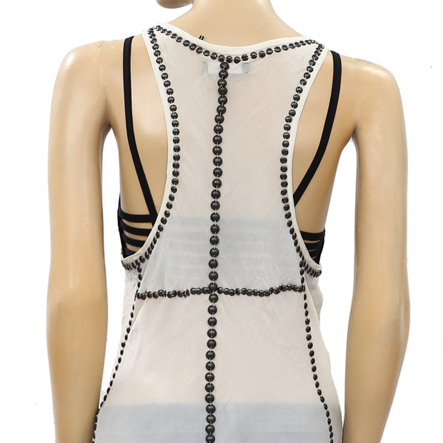 Isabel Marant Parley Studded Silk-Chiffon Mini Dress L