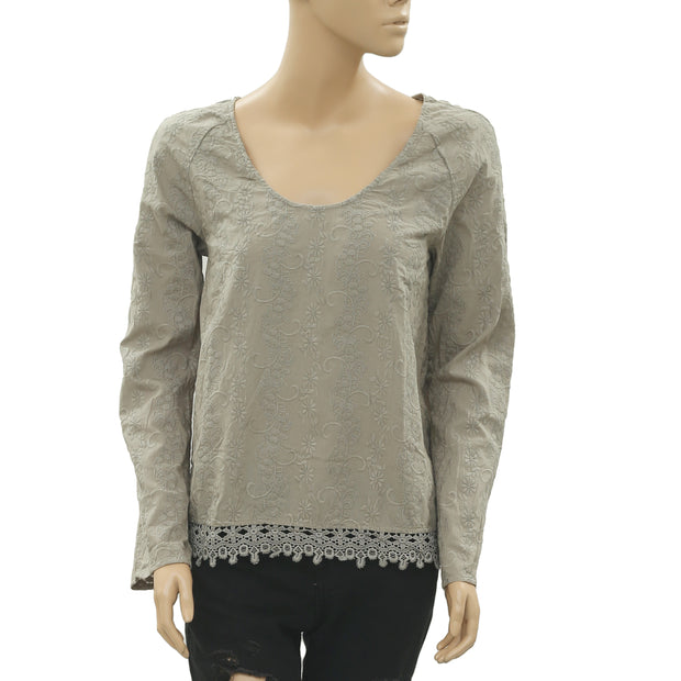 Odd Molly Anthropologie 刺绣钩针上衣 S