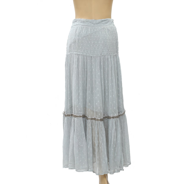 Free People Ella Tiered Midi Skirt S