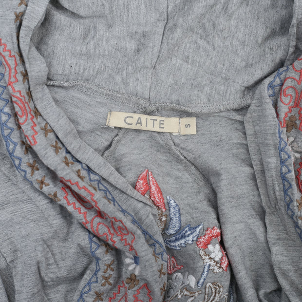 Caite Anthropologie Floral Embroidered Cardigan Top S