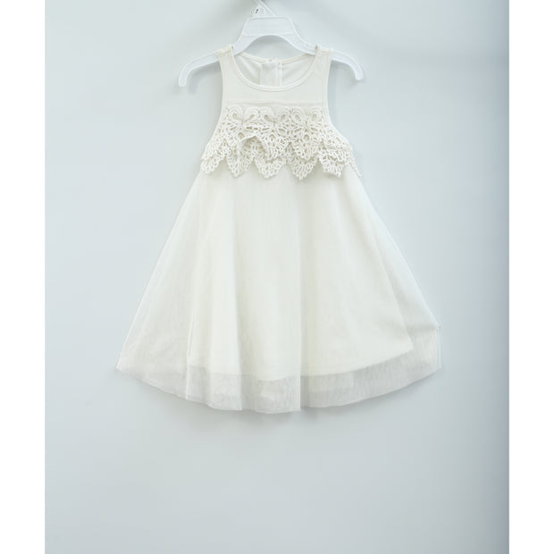 White Chocolate Kids Baby Girl White Long Dress 1-2 Year