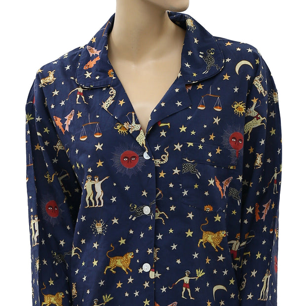 Rhode Resort Star Printed Shirt Blouse Top S