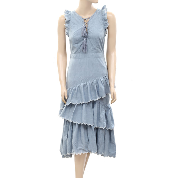 Ulla Johnson ROSALIND Tiered Midi Dress XS 0