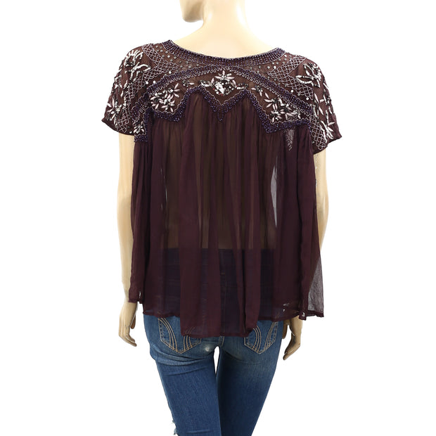 Free People Sunny Days Ahead Blouse Top XS