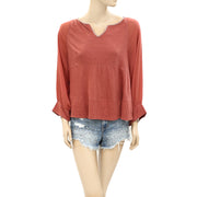 Akemi + Kin Anthropologie Fenn Embroidered Blouse Top