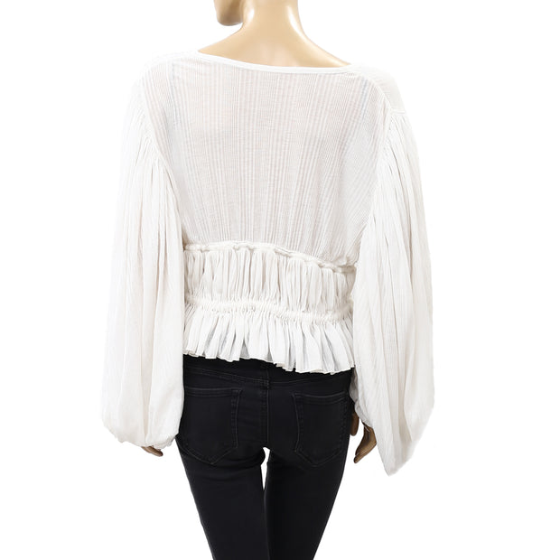 Free People Solid V Neck Crop Top S