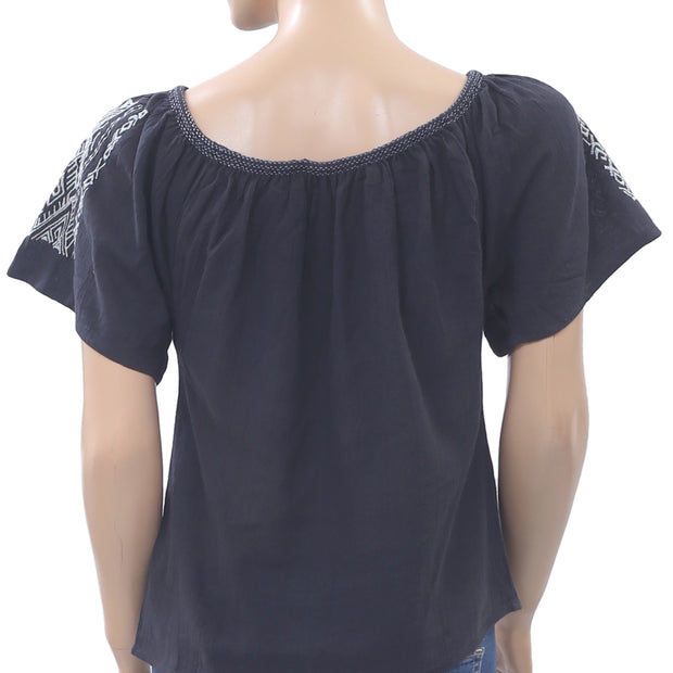 Soeurs Anthropologie Nino 刺绣衬衫上衣