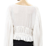 Free People Solid V Neck Crop Top S
