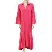Rhode Solid Midi Shirt Dress XS