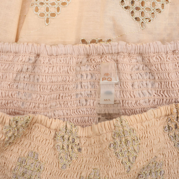 PQ Swim Anthropologie Namaste Evie Smocked Cover UP Tube Midi Dress Skirt