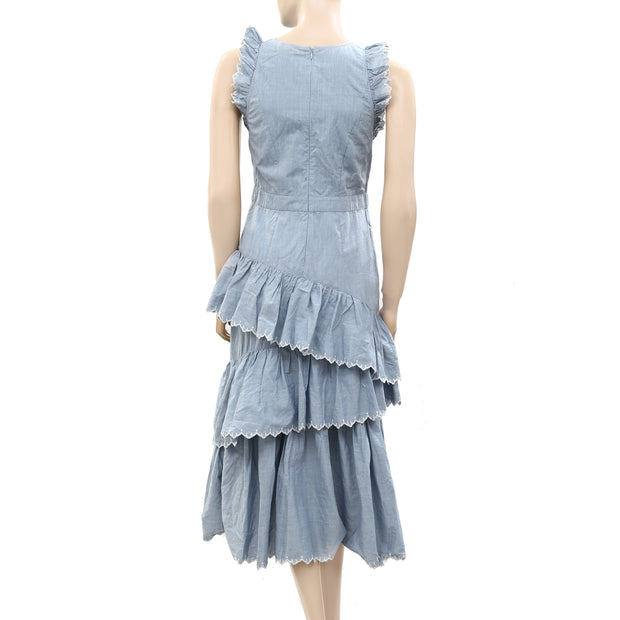 Ulla Johnson ROSALIND Tiered Midi Dress XS 0