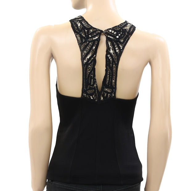 Meadow Rue Embellished Tank Blouse Top