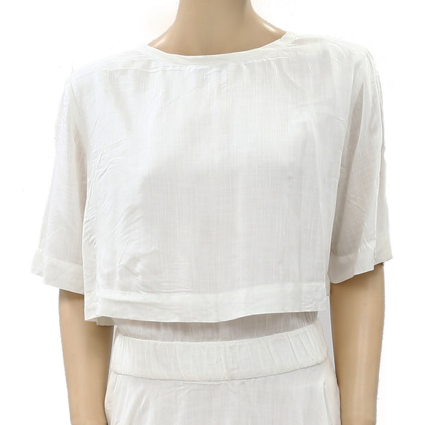 IRO Finley Ruffle Ivory Mini Dress M 38