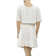 IRO Finley Ruffle Ivory Mini Dress M 38