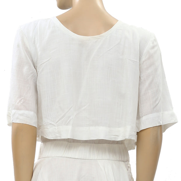 IRO Finley Ruffle Ivory Mini Dress M 38