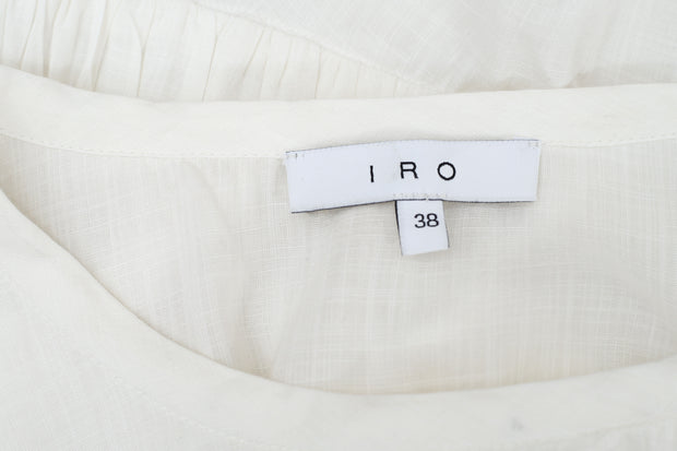 IRO Finley Ruffle Ivory Mini Dress M 38