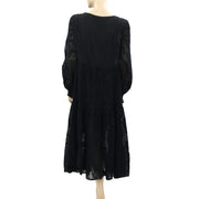 Odd Molly Anthropologie Floral Embroidered Midi Dress