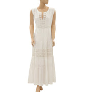 Soft Surroundings Dominica Ivory Maxi Dress Crochet Lace XL