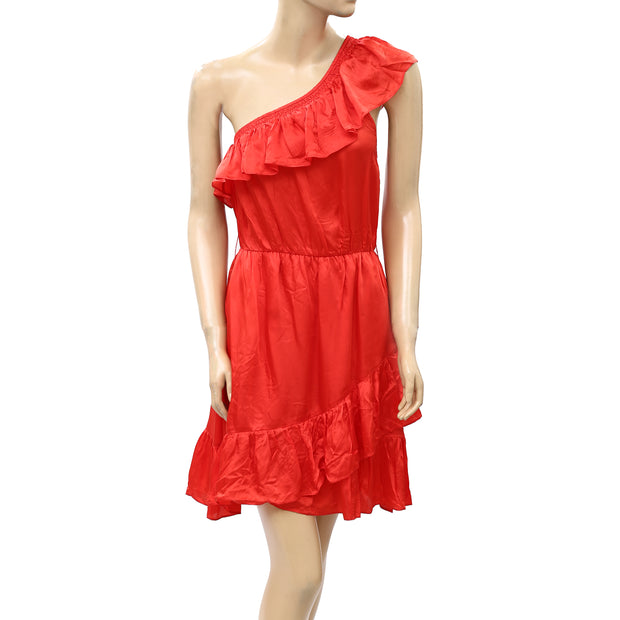 Saylor Mckinley Ruffled One Shoulder Mini Dress S