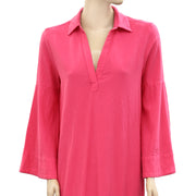 Rhode Solid Midi Shirt Dress XS