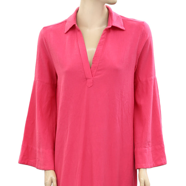 Rhode Solid Midi Shirt Dress XS