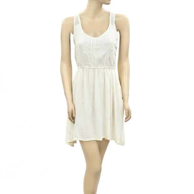 Element Floral Embroidered Tank Mini Dress M