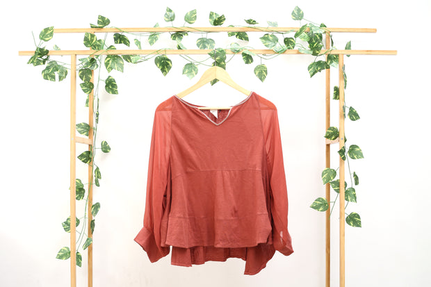 Akemi + Kin Anthropologie Fenn Embroidered Blouse Top