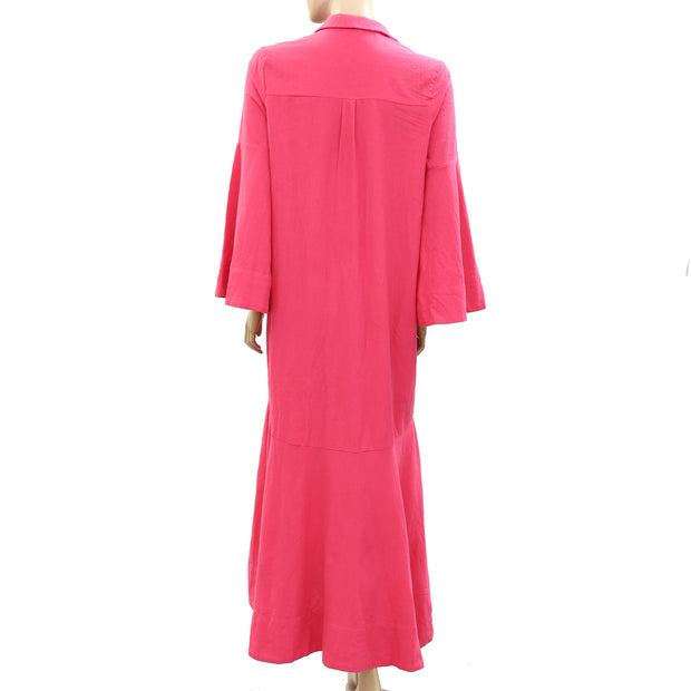 Rhode Solid Midi Shirt Dress XS