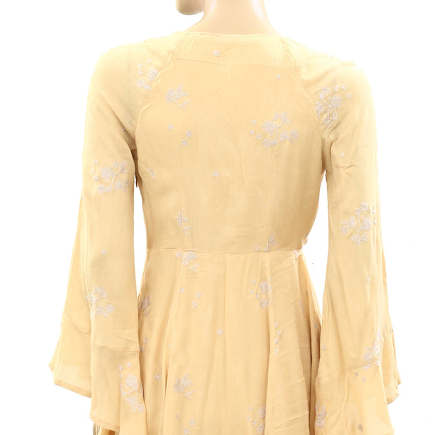 Free People Jasmine Floral Embroidered Tunic Dress XS