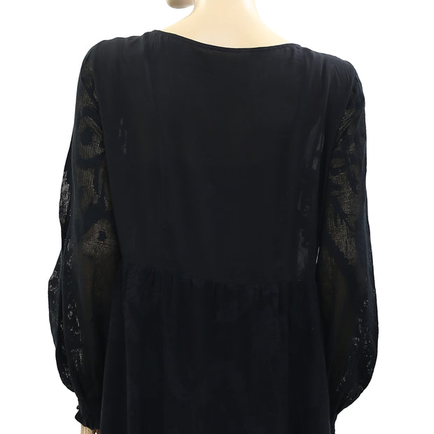 Odd Molly Anthropologie Floral Embroidered Midi Dress