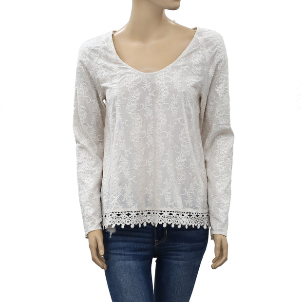 Odd Molly Anthropologie 花卉刺绣衬衫上衣 S 1