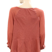Akemi + Kin Anthropologie Fenn Embroidered Blouse Top