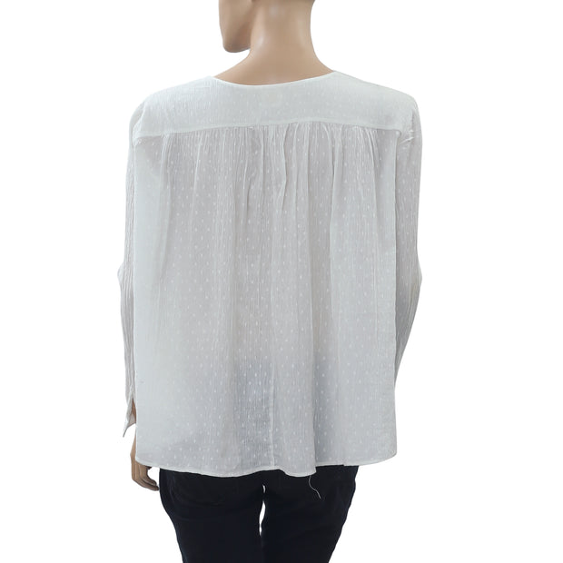 Des Petits Hauts 圆点刺绣衬衫上衣 S