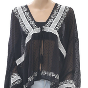 Joanna Hope Folk Embroidered Tunic Wrap Top