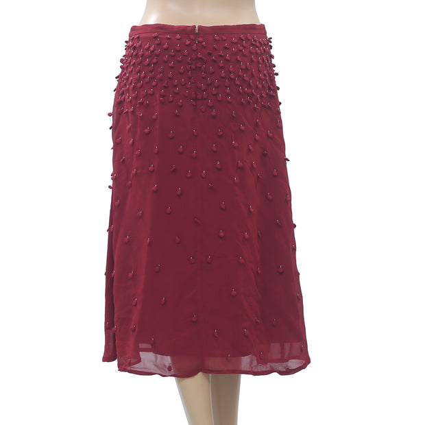 Hoss Intropia Anthropologie Embroidered Beads Skirt S