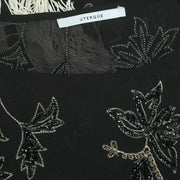 Uterque Sequin Metallic Embroidered Midi Dress