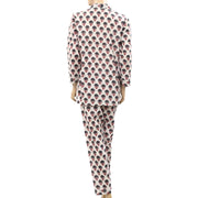 White Chocolate Floral Leaf Printed Shirt Pajama Set M-38
